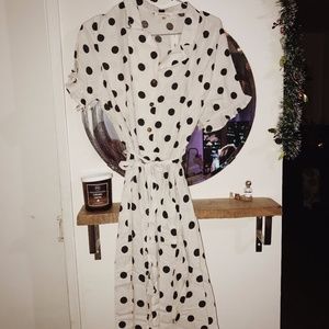 SOLD NWT Midi Polka Dot Dress with Pockets